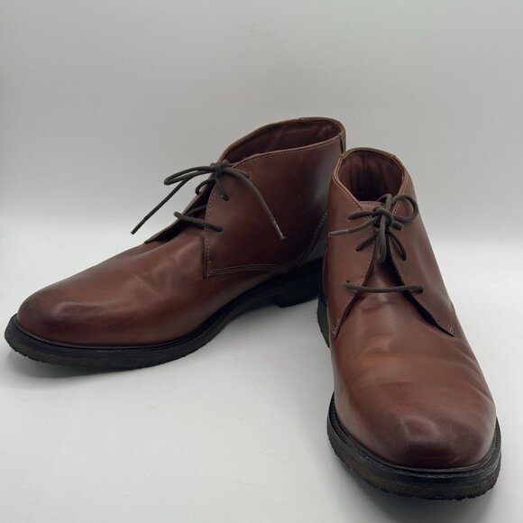 Johnston & Murphy Mens 13 M Copeland Brown Leather Chukka Booties 25-2022 - Picture 12 of 16